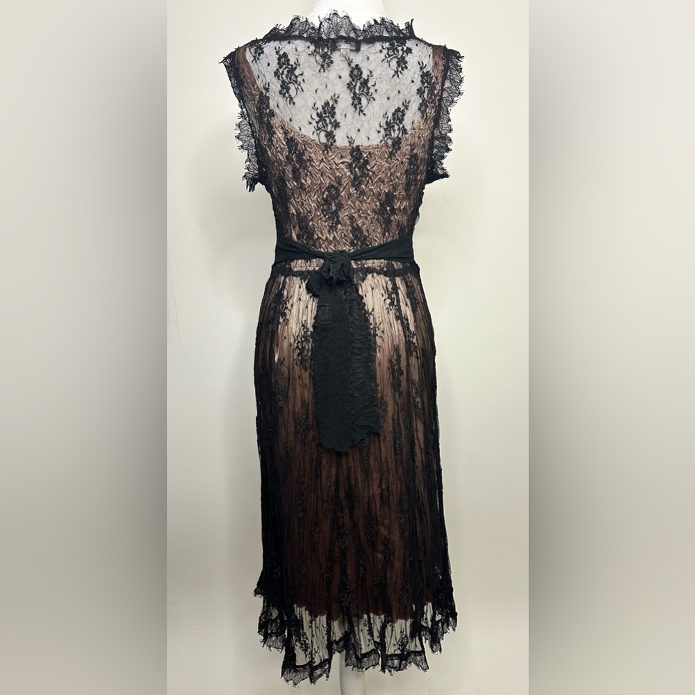 KAMAROV Vintage Romantic Lace Midi Evening Slip Dress Women’s Size Small - Picture 4 of 7